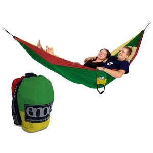 NWT ENO DoubleNest Hammock Rasta Color Lightweight Nylon Portable w Carabiners